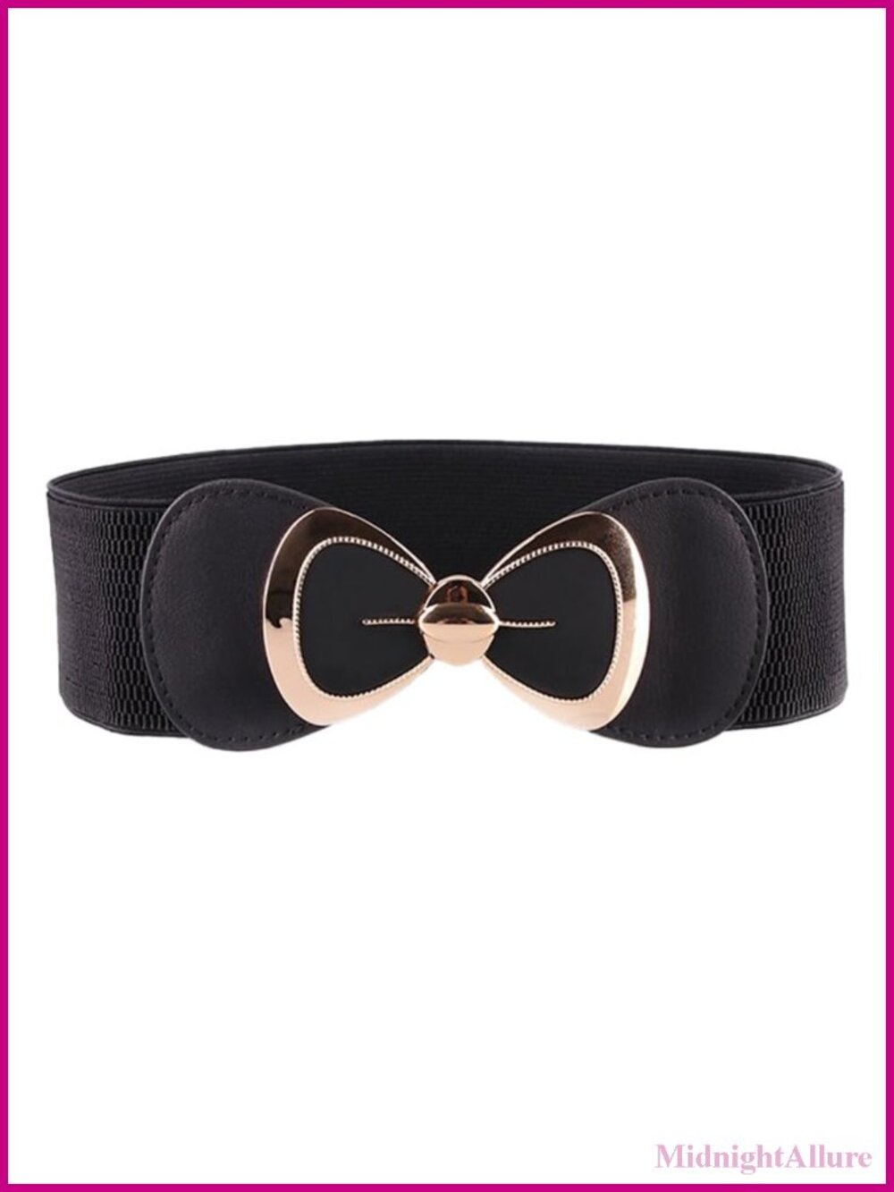 Women's Elegant PU Bowknot Stretch Wide Belt Waist Accessory for Dress Jeans